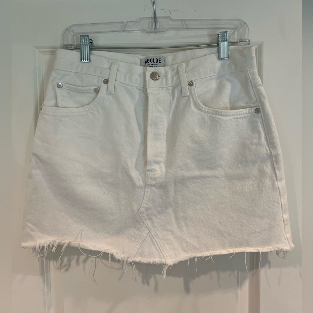 Agolde White Mini Skirt
